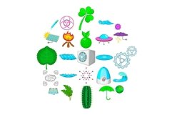 Might icons set, cartoon style Product Image 1