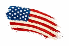 brush paint stroke of USA flag theme, isolated on white back Product Image 1