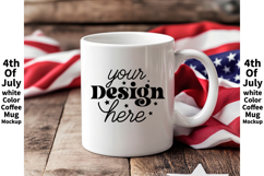 4th of July white 11oz blank coffee mug mockup Product Image 1