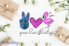 Peace Love Flamingo png | Sublimation design | Summer Product Image 1