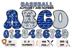 Baseball Sport Alphabet png clipart, baseball letters doodle Product Image 1