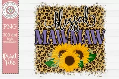 Blessed Mawmaw | Sunflower Leopard Sublimation Product Image 2