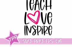 Teach Love Inspire svg, teacher svg, school svg Product Image 5