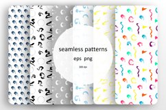 6 seamless patterns set with paints Product Image 1