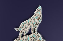 Animal laser cut file - Wolf Mandala Product Image 7