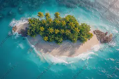 Aerial view turquoise ocean. Summer background. High photo Product Image 2