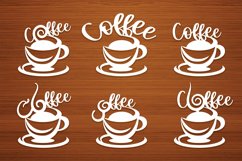 Papercut Coffee Cup Set with Coffee Text Product Image 4