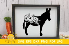 Floral Donkey SVG | Donkey SVG | Farmhouse SVG Product Image 1