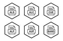Set Of File Formats Icons Product Image 1