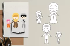 Muslim Family Islam Ramadhan graphics hijab woman, man Product Image 3