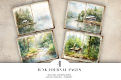 Watercolour Scenes Junk Journal Digital Paper Bi-fold Product Image 1