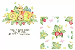 Cartoon Snails Watercolor Clipart - Cute Kawaii Chubby Snail Product Image 2