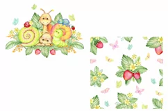 Cartoon Snails Watercolor Clipart - Cute Kawaii Chubby Snail Product Image 3