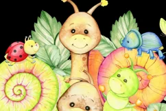 Cartoon Snails Watercolor Clipart - Cute Kawaii Chubby Snail Product Image 5