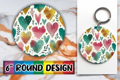 Enchanted Keychain Round Sublimation PNG, Heart Product Image 1