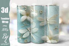 3D Dragonflies Tumbler Wrap, 20oz Sublimation Tumbler Product Image 1
