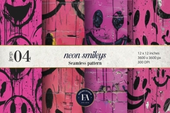 Black &amp; Pink Smiley Face Digital Paper| Neon Street graffiti Product Image 1