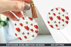 Heart Love Keychain Sublimation - Valentine Keychain PNG Product Image 1