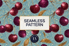 Glitter Coquette Cherry Pattern | Sparkly Glam Texture Paper Product Image 3