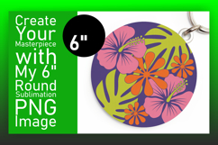 Cute Round Design Coaster PNG , Flowers Product Image 1