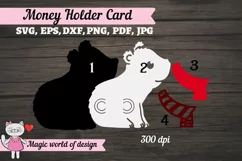 3d Christmas Northern bear, Money Holder SVG, paper craft Product Image 3