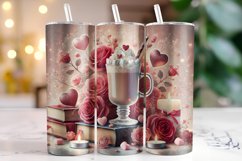 Flowers &amp; Hearts Valentine's Day Tumbler Wrap Sublimation Product Image 1