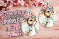 Creative Teardrop Earrings PNG for Sublimation , Cute Bunny Product Image 1