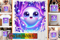 Joyful TOTE BAG Gift Magic PNG, 3D Cute Ghost Product Image 1
