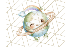 Kawaii Galaxy Buddies Clipart PNG, Cute Planets Clip Art Product Image 3
