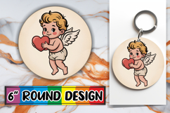 Whimsical Round Car Coaster Designs, Cupid Product Image 1