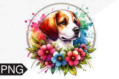 Dog Flowers Sublimation - Dog Clipart PNG Design Product Image 1