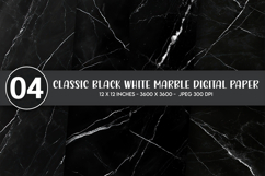 Classic Black White Marble Digital Paper Product Image 1