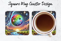 Colorful Planet Mug coaster | Coaster | Sublimation Design Product Image 1