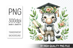 Graduation Animals Clipart PNG Bundle, High Quality PNG File Product Image 15