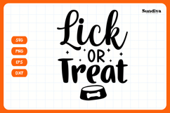 Funny Halloween Dog Bandana Quote SVG | Lick Or Treat Product Image 3