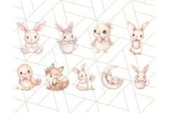 Pastel Pink Easter Bunny and Chick Png, Cottagecore Clipart Product Image 6