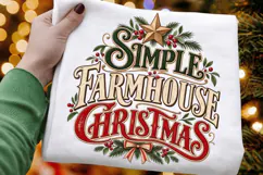 Simple Farmhouse Christmas Typography PNG - Country Rustic Product Image 3