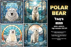 Polar Bear Stained Glass Square Coaster - 4 Variation Product Image 2