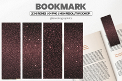 Rose Gold Glitter Bookmarks PNG, Bookmark Sublimation Product Image 1