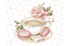 Pastel Tea Clip Art PNG with Sweets and Floral Accents Png Product Image 3