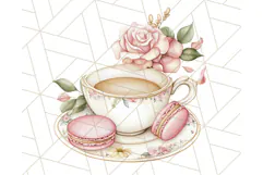 Pastel Tea Clip Art PNG with Sweets and Floral Accents Png Product Image 3