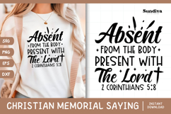 Christian Memorial Quote SVG | Present With The Lord Product Image 1
