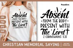 Christian Memorial Quote SVG | Present With The Lord Product Image 1