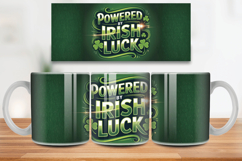 Powered by Irish Luck St Patrick’s Day Mug Wrap PNG Sublimat Product Image 1