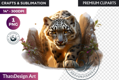 Leopard Watercolor Arctic Winter Animal Clipart Wildlife Product Image 1