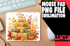 Autumn Mouse Pad Watercolor Pattern Sublimation Product Image 1
