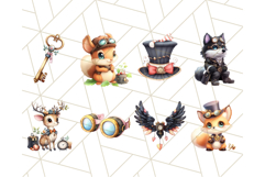 Mechanical Woodland Creatures PNG Steampunk Animal Art Product Image 5