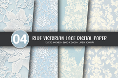 Blue Victorian Lace Digital Paper Product Image 1