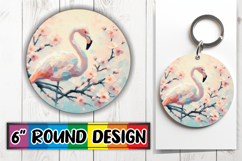 Unique Round Keychain Sublimation, Birds Product Image 1