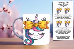 Elegant 11oz Mug Wrap Png Design , Unicorn Product Image 1